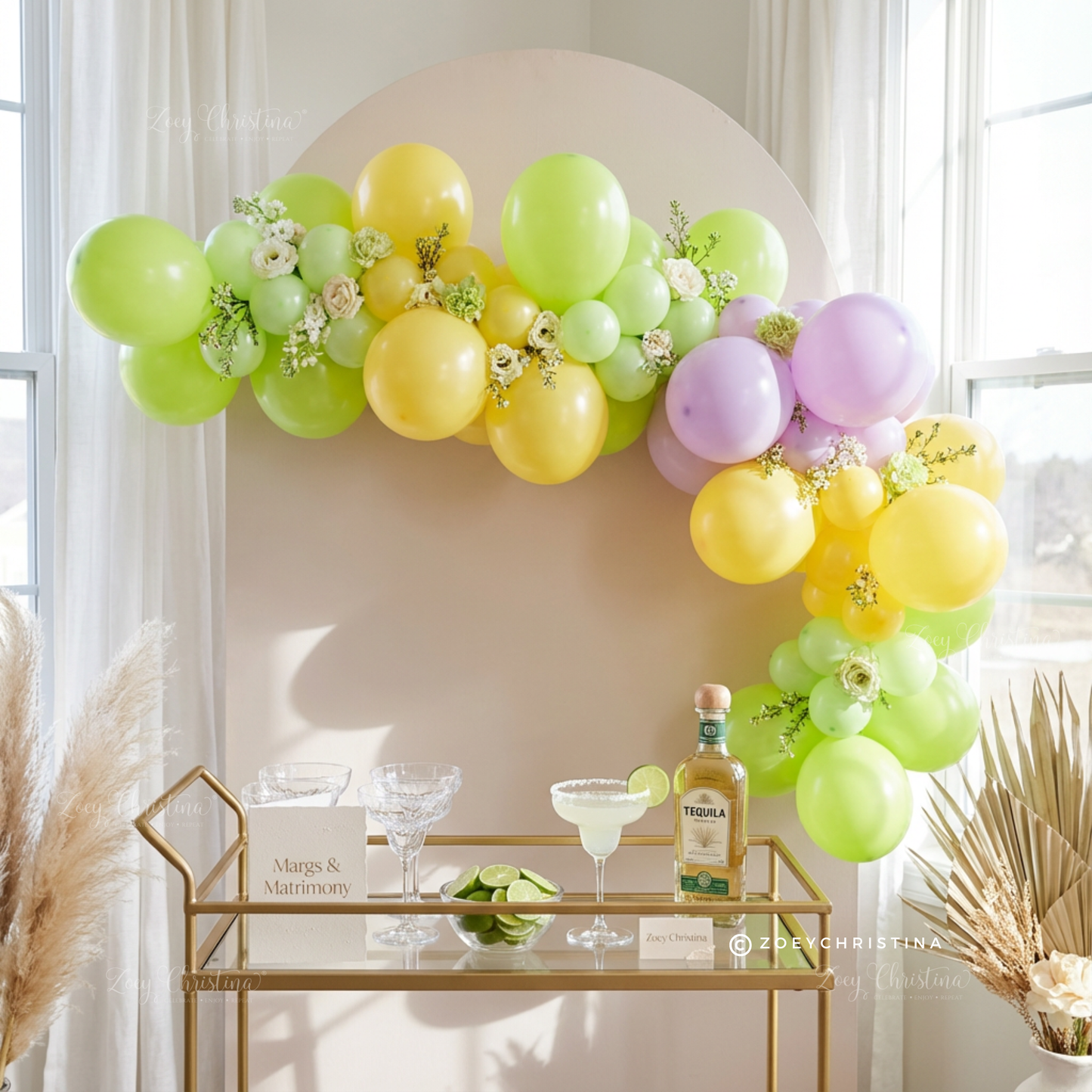Margs and Matrimony Balloon Garland Kit – Fiesta Bachelorette Party Decor, Margarita Bridal Shower Balloons, Summer Wedding Arch