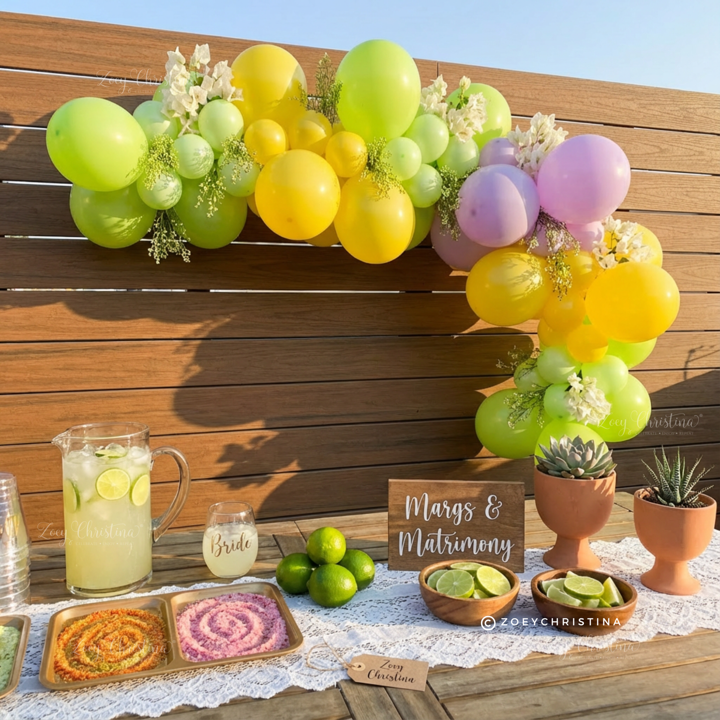 Margs and Matrimony Balloon Garland Kit – Fiesta Bachelorette Party Decor, Margarita Bridal Shower Balloons, Summer Wedding Arch