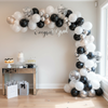Graduation Celebration Balloon – Black & Silver Confetti with "Beautiful and Brilliant" Print