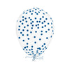 Blue Foil Confetti Balloon – 12" Clear Latex Balloon | Baby Shower, Boy Gender Reveal, Blue Birthday, Bridal Shower Decor