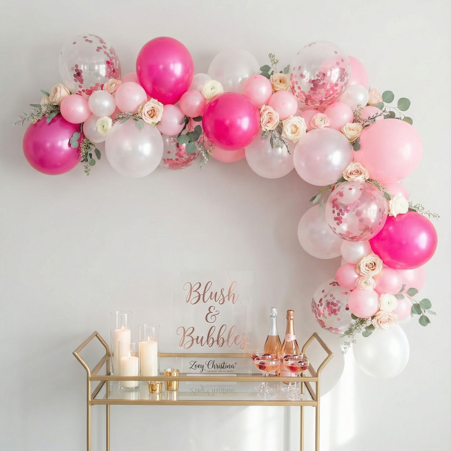 Blush Bubbles Balloon Garland Kit – Pink, White & Pearl Tones | Elegant Party Backdrop for Baby Showers, Birthdays & Bridal Events