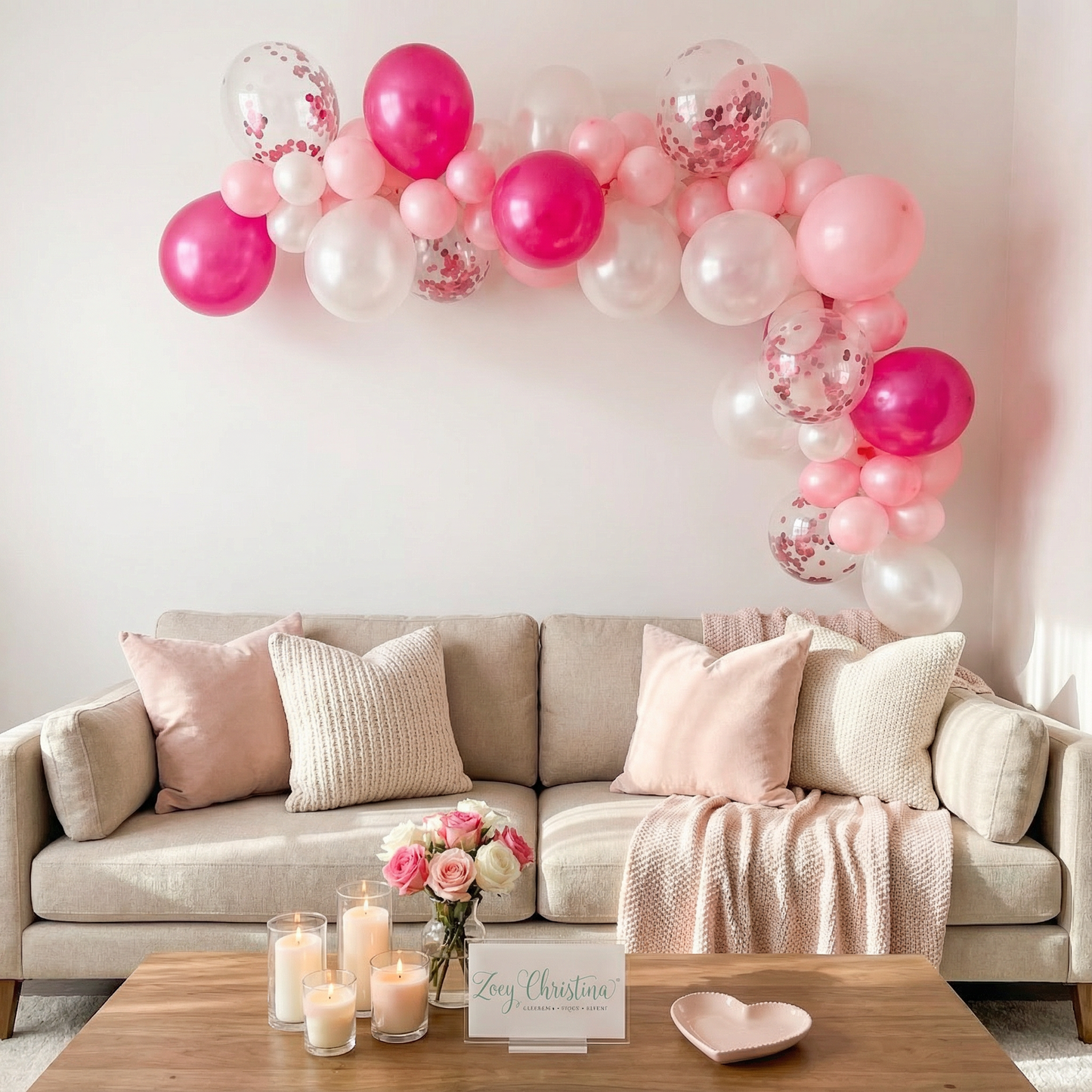 Blush Bubbles Balloon Garland Kit – Pink, White & Pearl Tones | Elegant Party Backdrop for Baby Showers, Birthdays & Bridal Events
