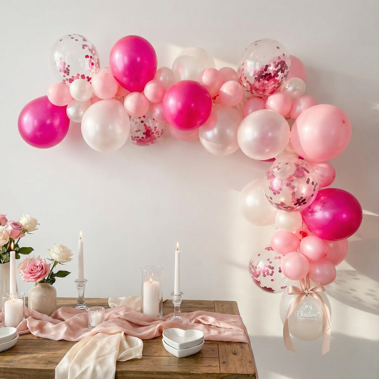 Blush Bubbles Balloon Garland Kit – Pink, White & Pearl Tones | Elegant Party Backdrop for Baby Showers, Birthdays & Bridal Events