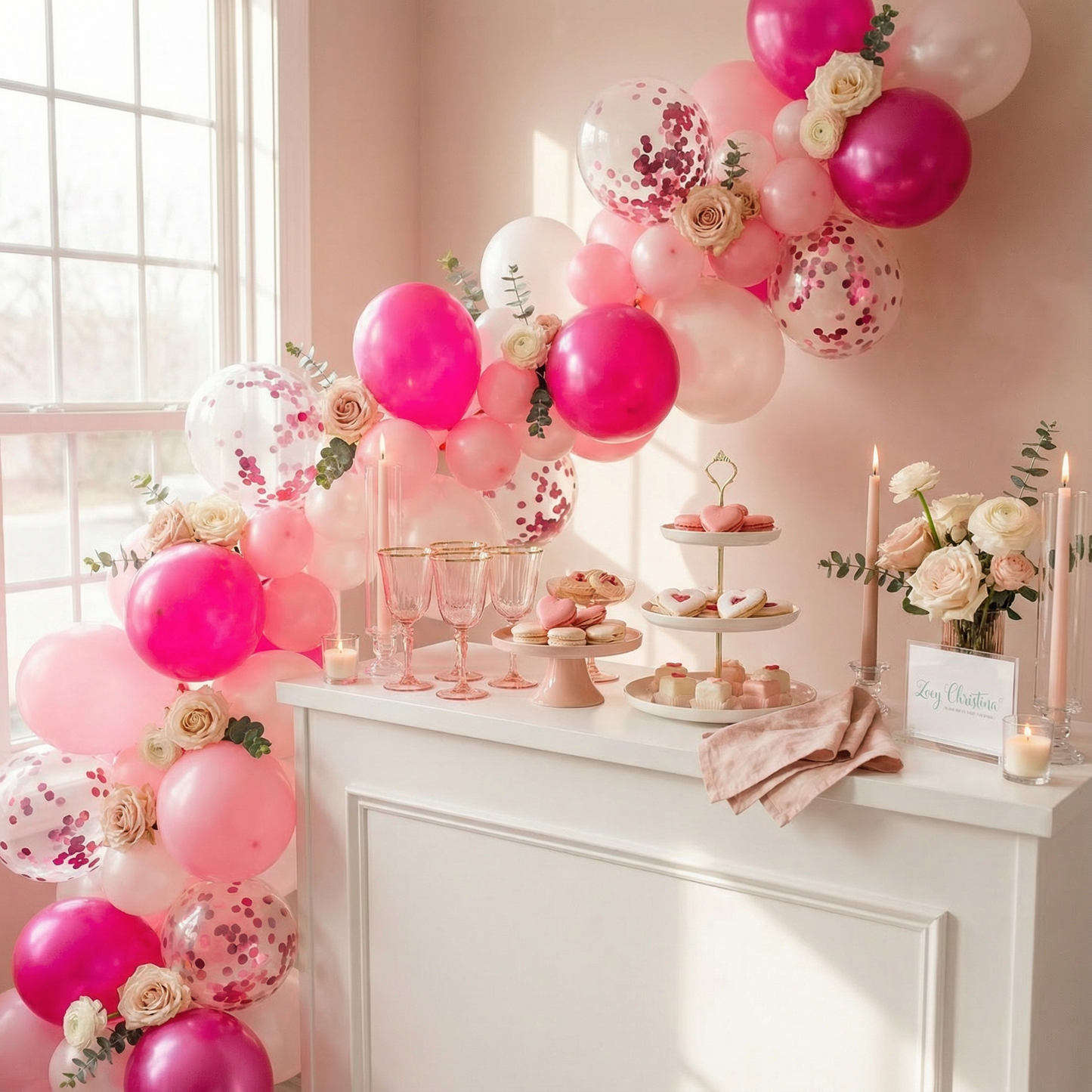 Blush Bubbles Balloon Garland Kit – Pink, White & Pearl Tones | Elegant Party Backdrop for Baby Showers, Birthdays & Bridal Events