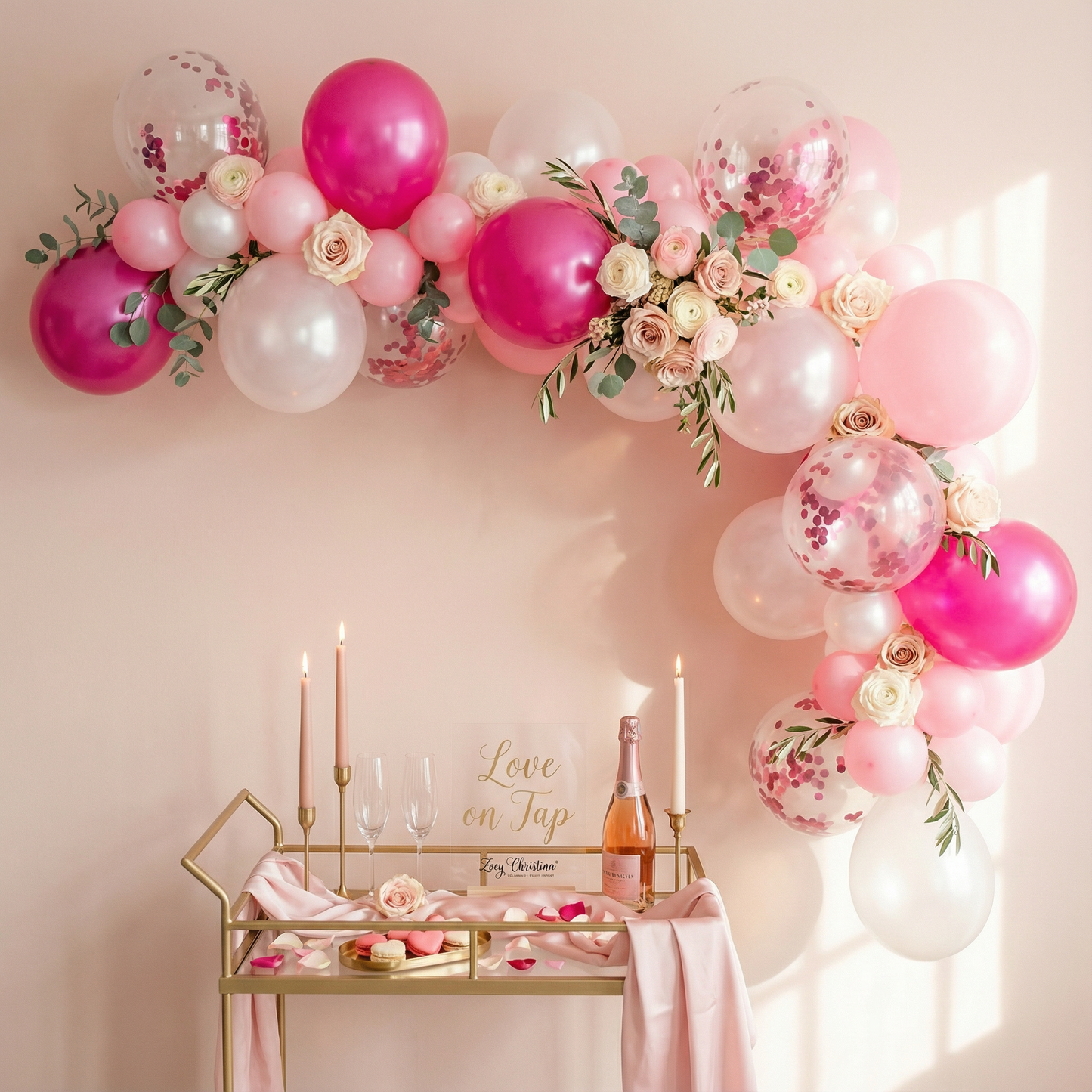 Blush Bubbles Balloon Garland Kit – Pink, White & Pearl Tones | Elegant Party Backdrop for Baby Showers, Birthdays & Bridal Events
