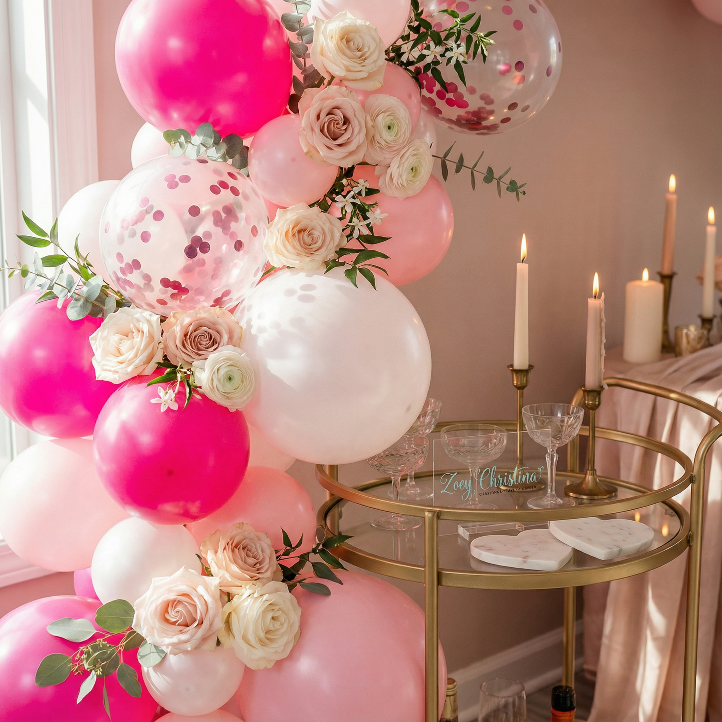 Blush Bubbles Balloon Garland Kit – Pink, White & Pearl Tones | Elegant Party Backdrop for Baby Showers, Birthdays & Bridal Events