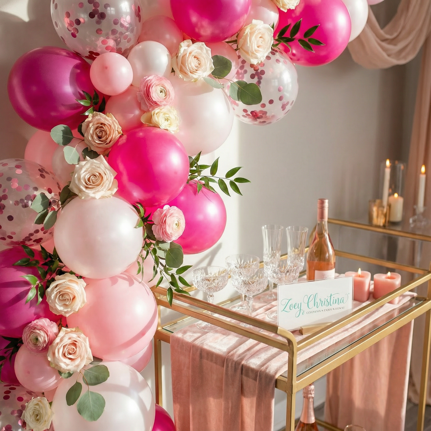 Blush Bubbles Balloon Garland Kit – Pink, White & Pearl Tones | Elegant Party Backdrop for Baby Showers, Birthdays & Bridal Events