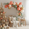 Soft-Toned Holiday Balloon Arch – Elegant Boho Christmas Party Decoration