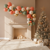 Soft-Toned Holiday Balloon Arch – Elegant Boho Christmas Party Decoration