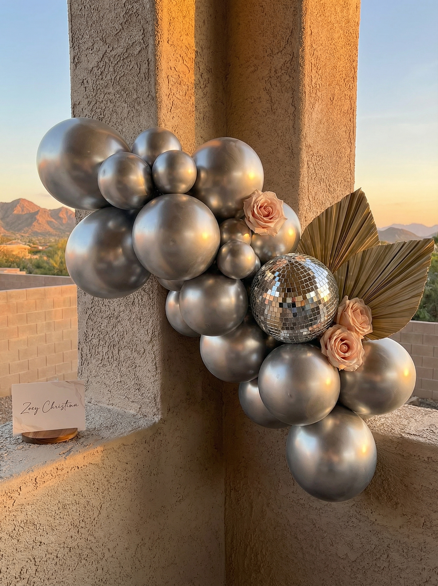 Desert Disco Balloon Garland •  Boho Disco Party Backdrop
