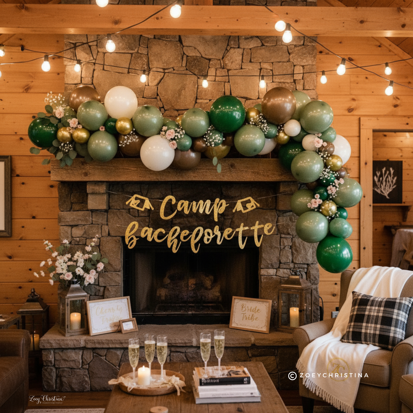 Outdoor Adventure Balloon Garland – Rustic Camping-Themed Party Arch for Bachelorette & Birthdays