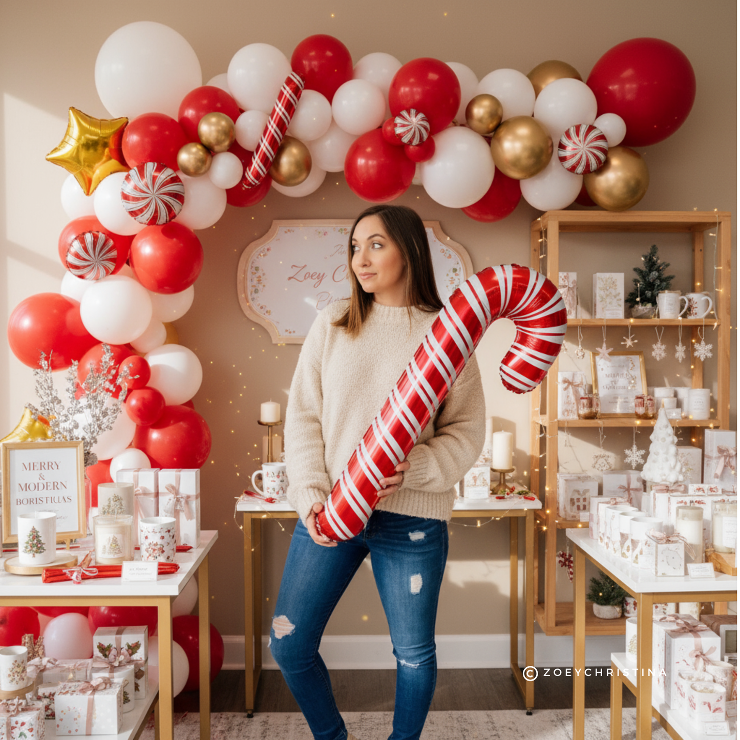 Christmas Bachelorette party decorations for women, Candy Cane bridal shower diy balloon arch banner garland supplies accessories, favors