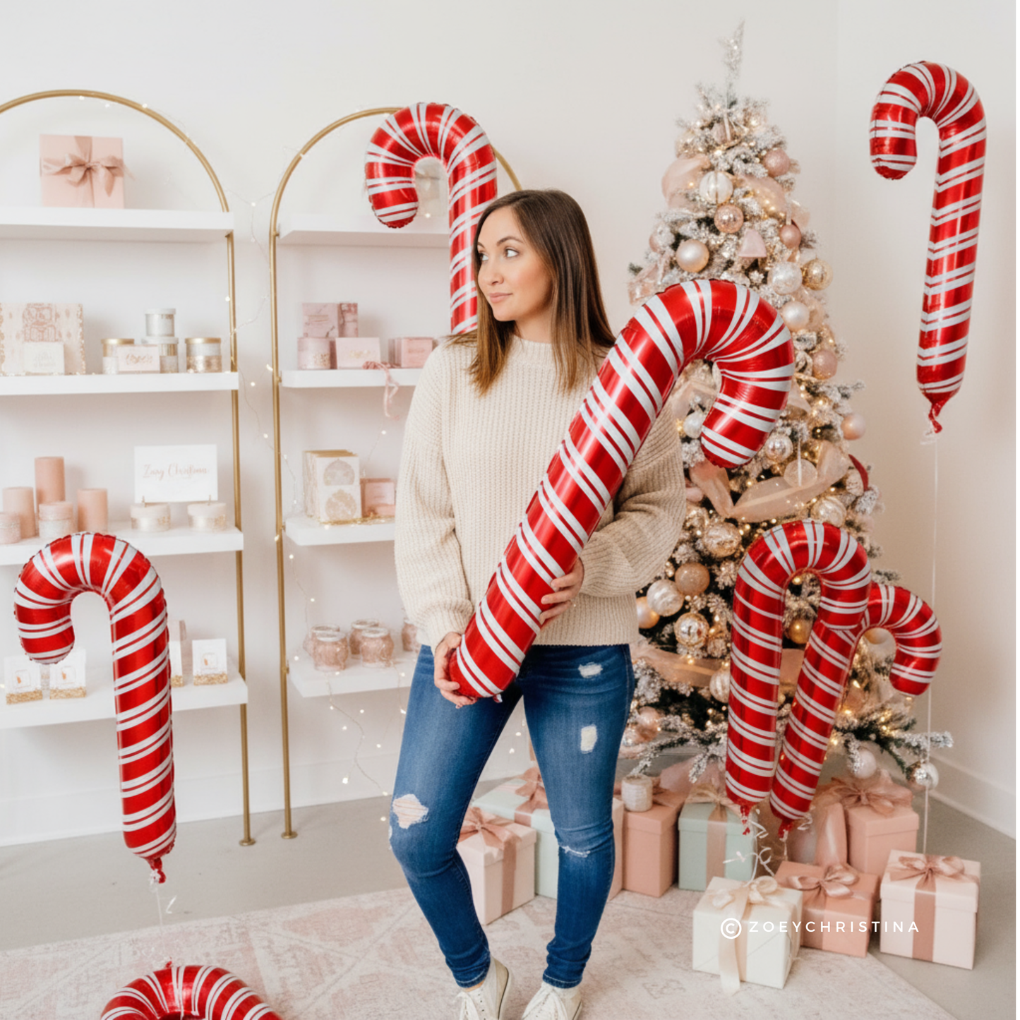 Christmas Bachelorette party decorations for women, Candy Cane bridal shower diy balloon arch banner garland supplies accessories, favors