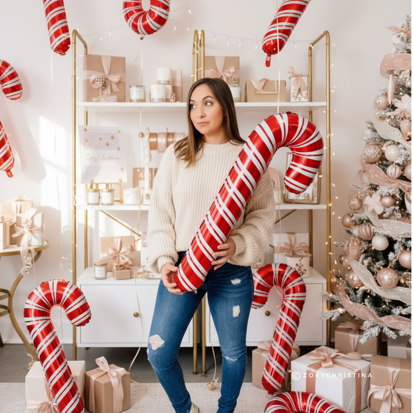 Christmas Bachelorette party decorations for women, Candy Cane bridal shower diy balloon arch banner garland supplies accessories, favors