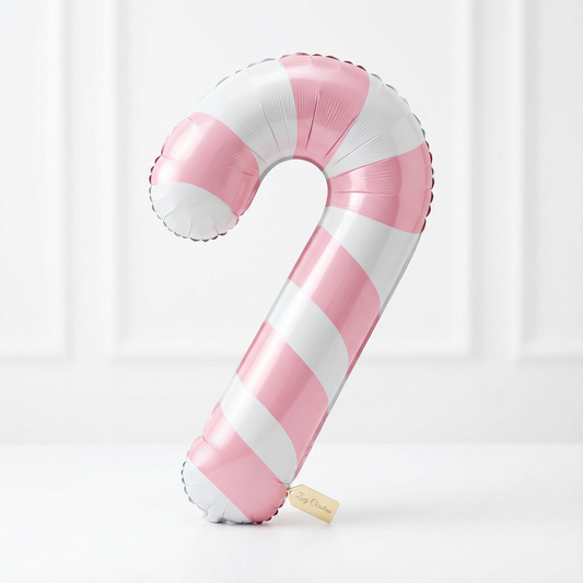 Pink & White Candy Cane Foil Balloon – Christmas Party Decoration