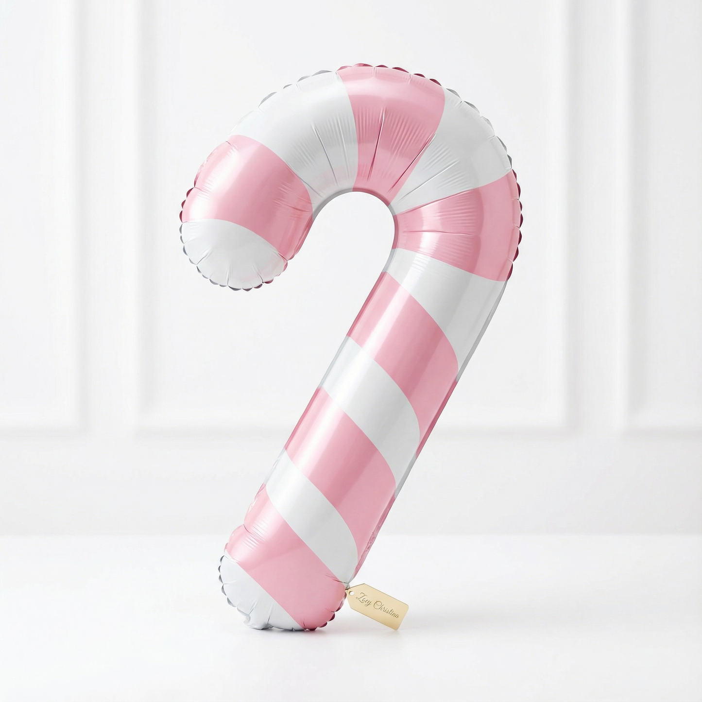Pink & White Candy Cane Foil Balloon – Christmas Party Decoration