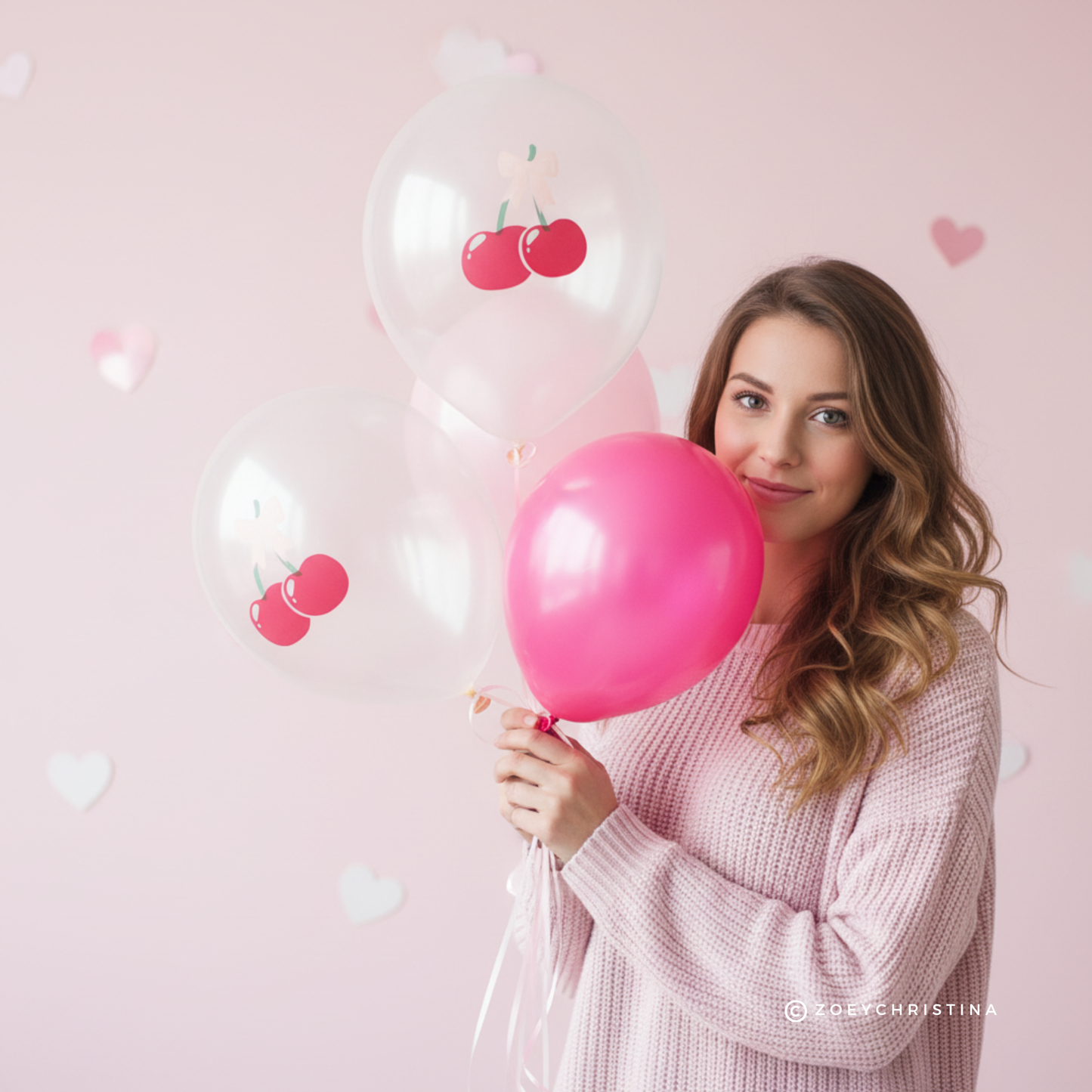 She's the Cherry on top Bridal Shower Pink Bow Coquette - Cherry Themed Balloon bouquet - for Bachelorette, Birthdays, Baby Showers