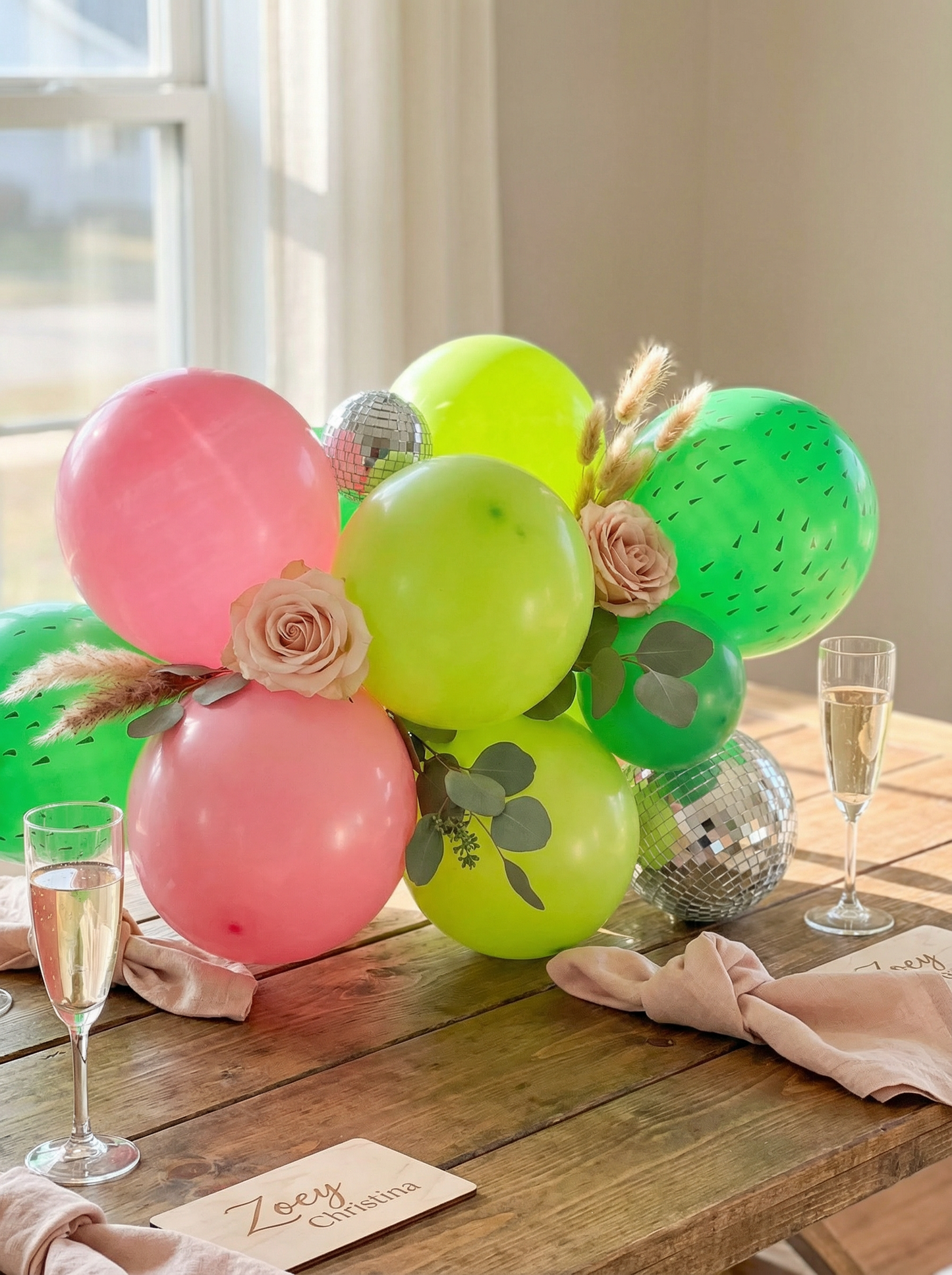 Cactus Blossom Balloon Garland Kit – Green & Pink Desert Party Decor