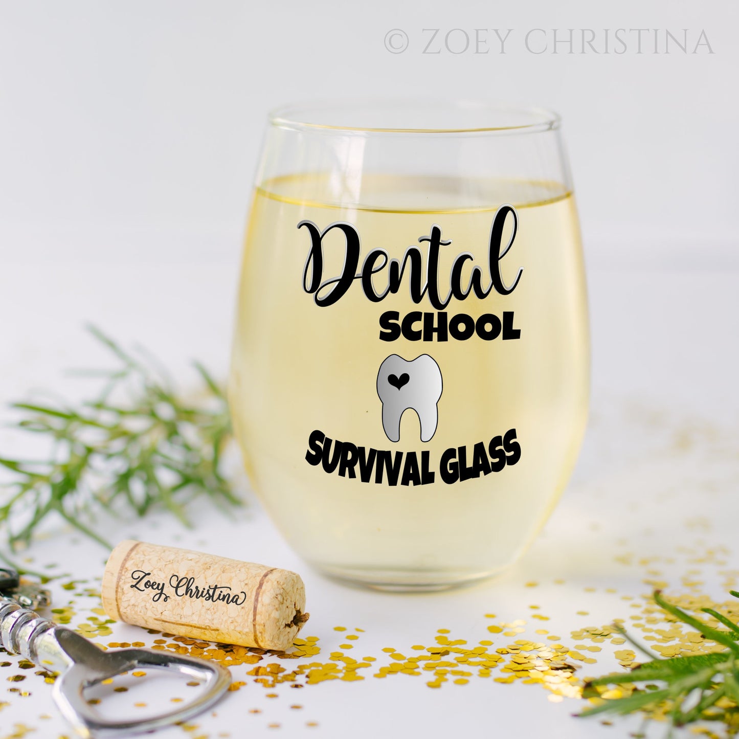 Dental School Survival Glass – 18oz Stemless Wine