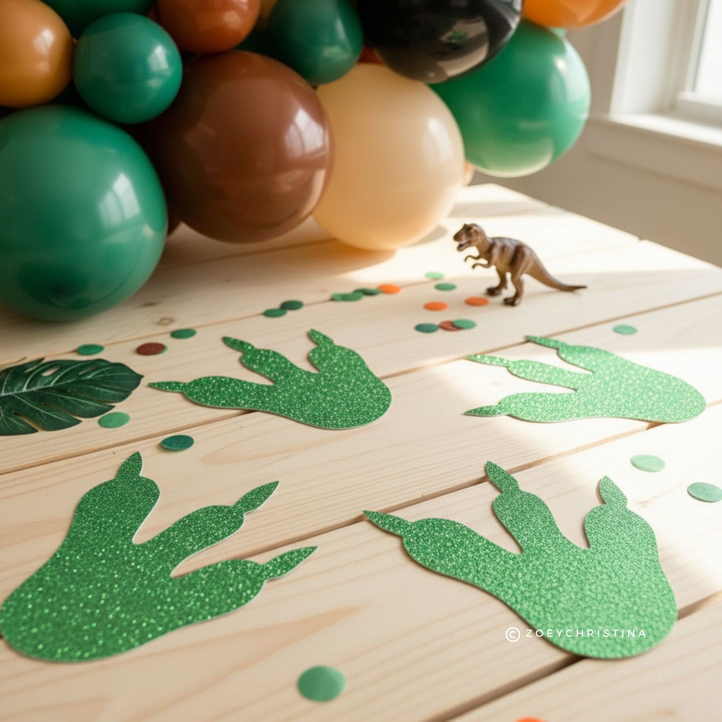 Raptor Rampage Dinosaur Balloon Garland Kit – Brown, Orange & Green Dino Party Decortor