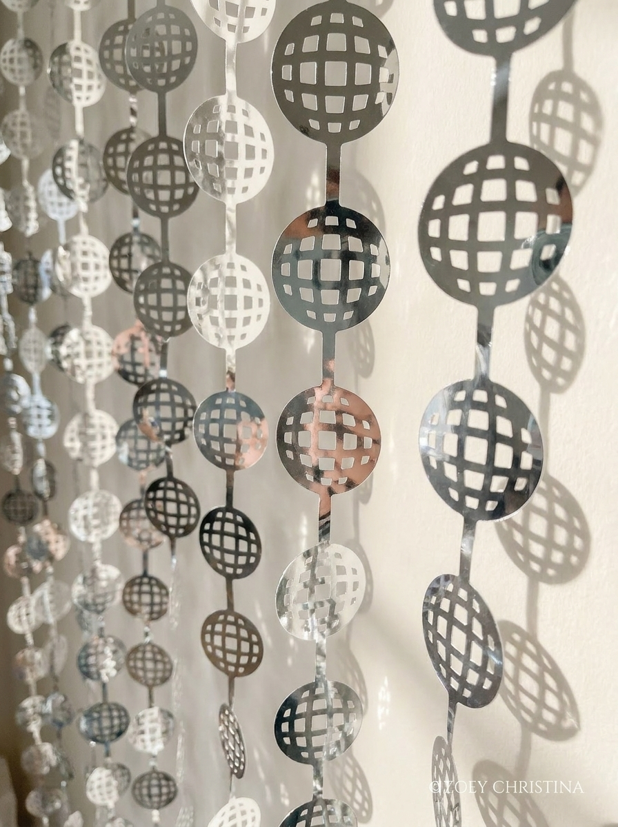 Disco Ball Foil Party Curtains – 6.5’ x 3.4’ (2 Pack) | 70s Party Backdrop