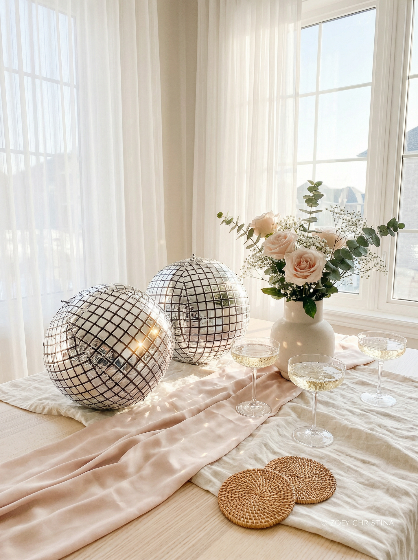 Disco Ball Foil Balloons – 14” Retro Party & Bachelorette Decor