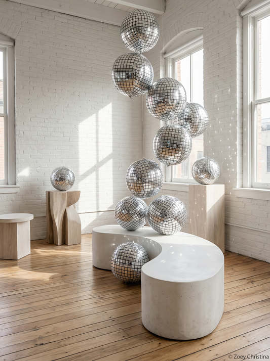 Disco Ball Foil Balloons – 14” Retro Party & Bachelorette Decor