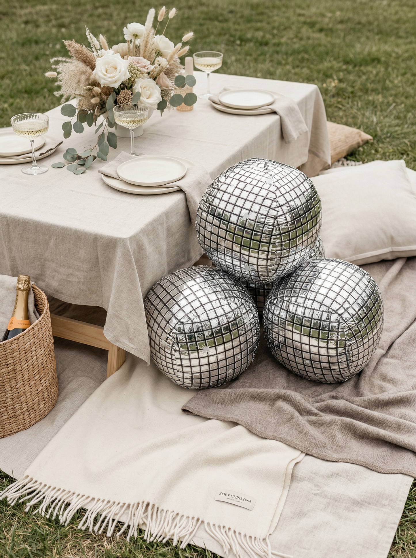 Disco Ball Foil Balloons – 14” Retro Party & Bachelorette Decor