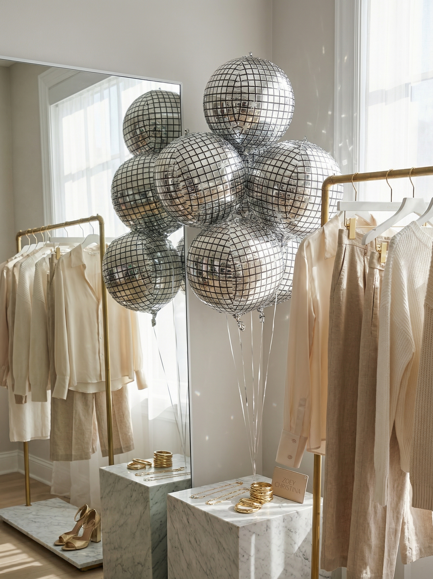 Disco Ball Foil Balloons – 14” Retro Party & Bachelorette Decor
