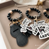 Doberman Mama Keychain – Black Wristlet Keychain for Dog Moms & Pet Lovers