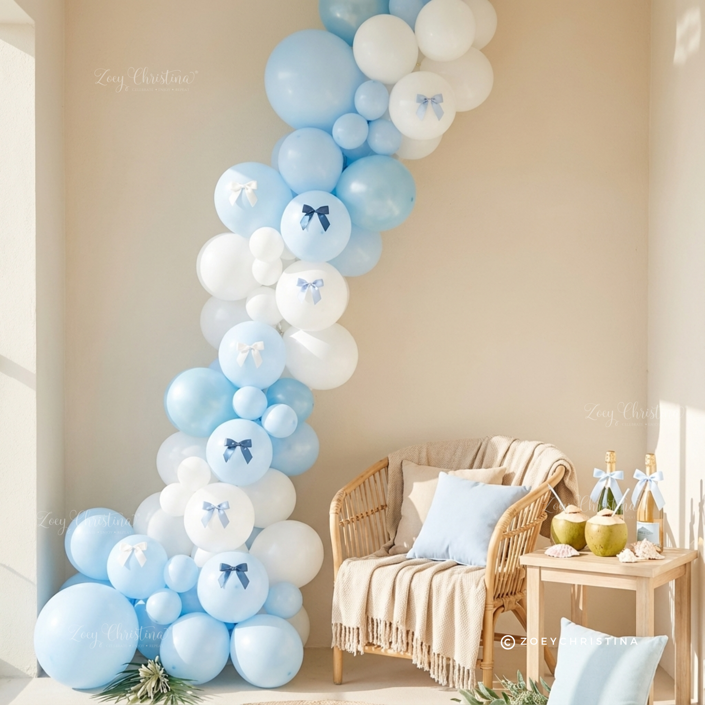 Regency-Inspired Blue Balloon Garland Kit – Pastel Blue Party Decor for High Society Themes, Bridal Showers & Garden Parties
