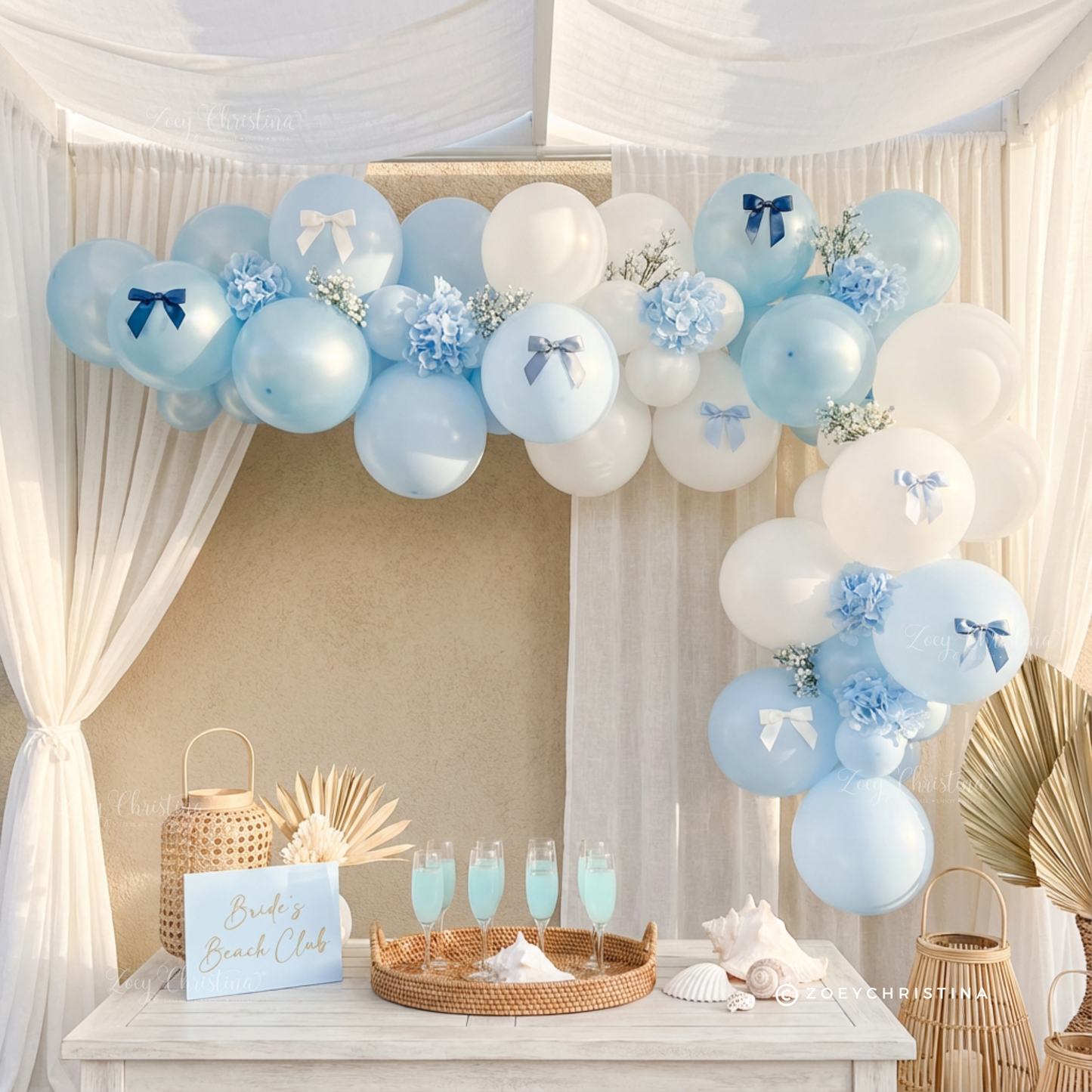Regency-Inspired Blue Balloon Garland Kit – Pastel Blue Party Decor for High Society Themes, Bridal Showers & Garden Parties