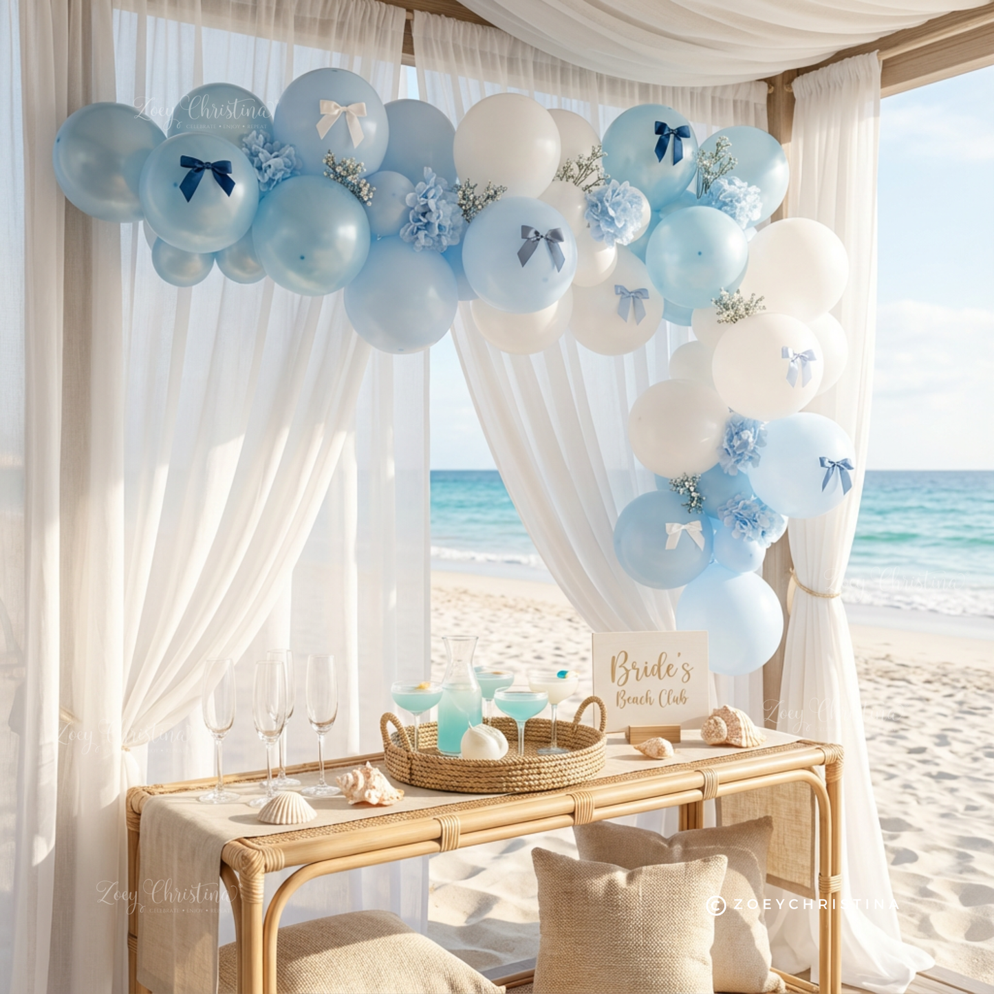 Regency-Inspired Blue Balloon Garland Kit – Pastel Blue Party Decor for High Society Themes, Bridal Showers & Garden Parties