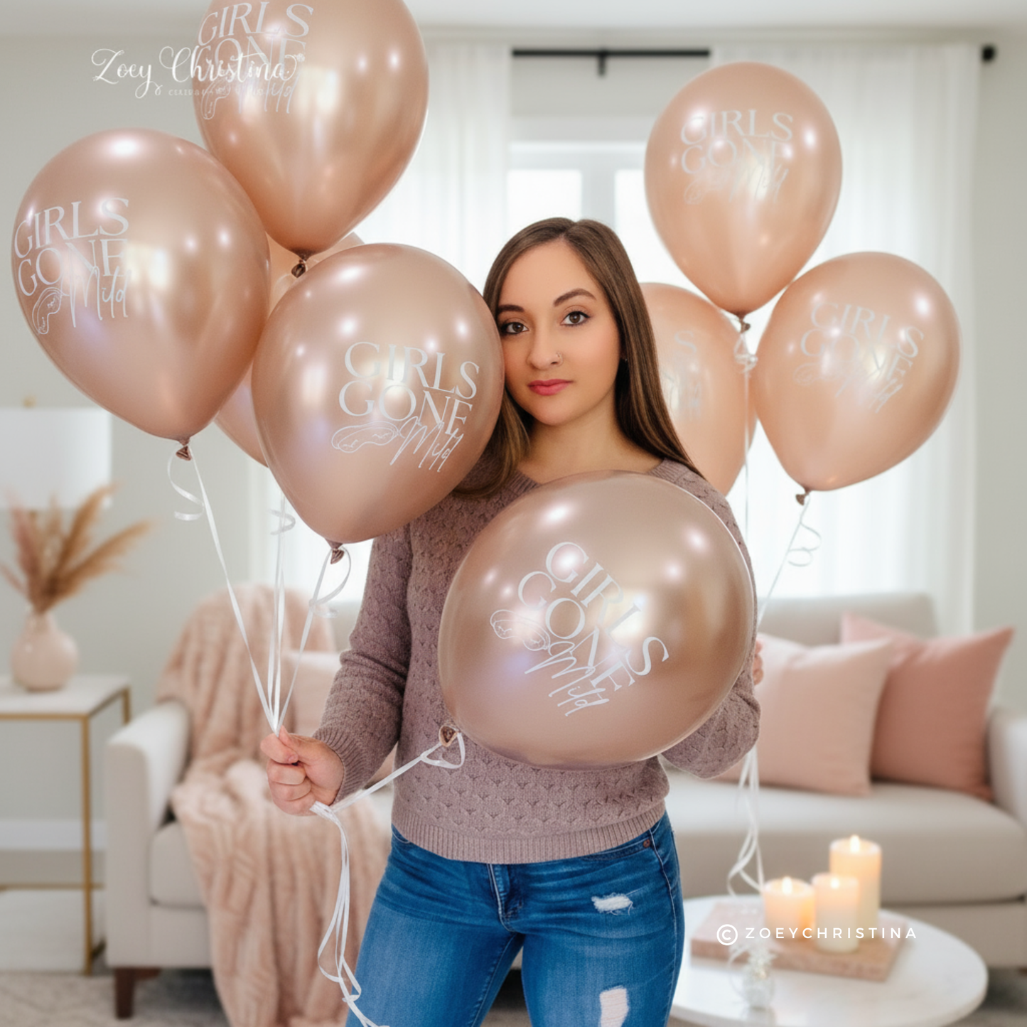 Girls Gone Mild Balloon Decor – 12" Latex Balloons in Gold Chrome or Confetti – Bachelorette, Slumber Party & Girls Night Decorations