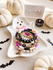 Spooky Halloween Stacking Bracelet Set – Heishi Beads, Gold Accents, Skull & Spider Charms – Halloween Arm Candy, Beaded Stretch Bracelets