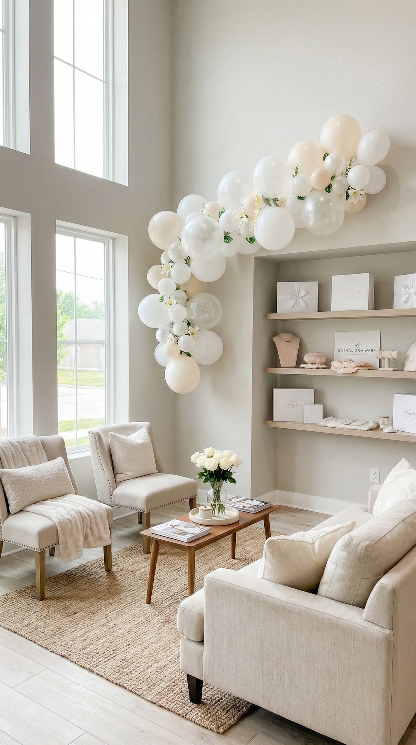 Blissful Pearls Balloon Garland Kit – Elegant White, Pearl & Sand Wedding Decor