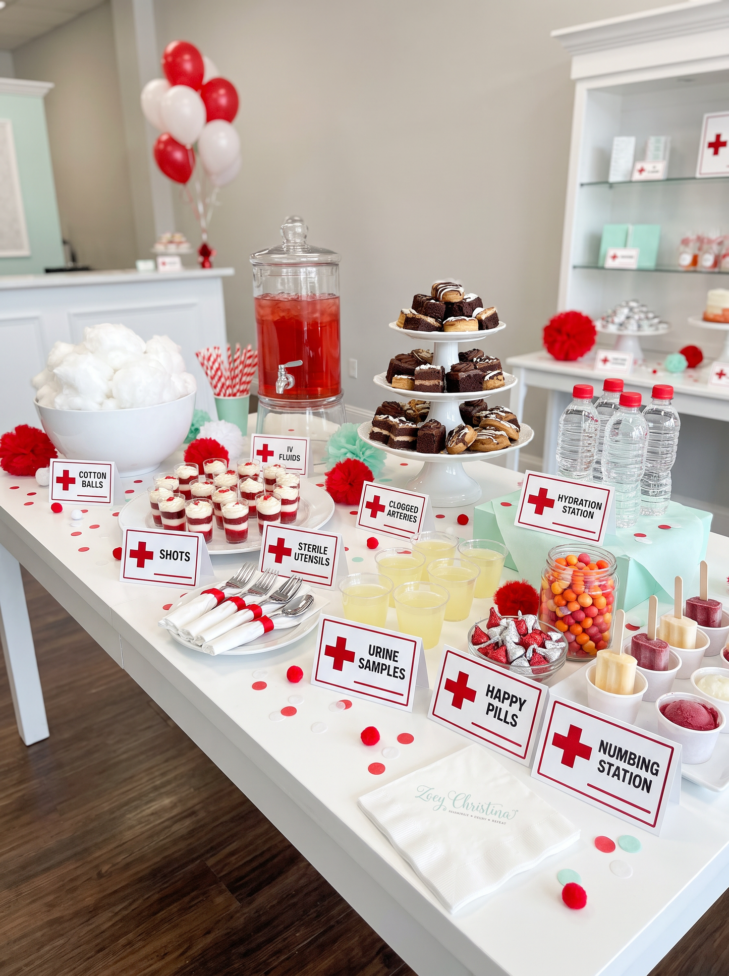 Nurse Graduation Party Table Tent Cards – 12 Pack (Red Foil) for Party Labels