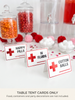 Nurse Graduation Party Table Tent Cards – 12 Pack (Red Foil) for Party Labels