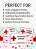 Nurse Graduation Party Table Tent Cards – 12 Pack (Red Foil) for Party Labels