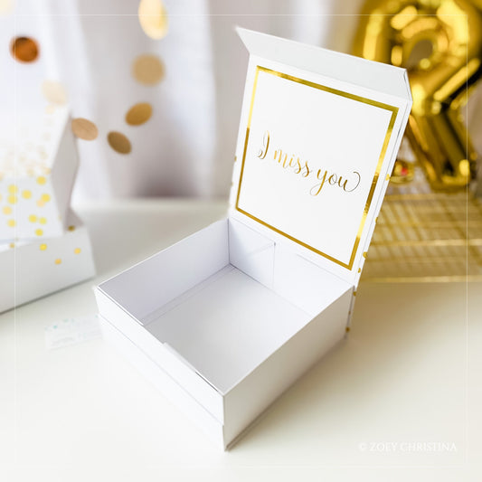 Empty gift boxes for women with lid, Gold Gift box for bridesmaid, Large gift box with magnetic lid, College student gift box ready to fill