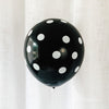 Black Latex Balloons with White Polka Dots – 12" Party Decor