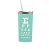 Optometry Coffee Tumbler: Eye Chart Travel Cup for Eye Doctors, Optometrists, Students