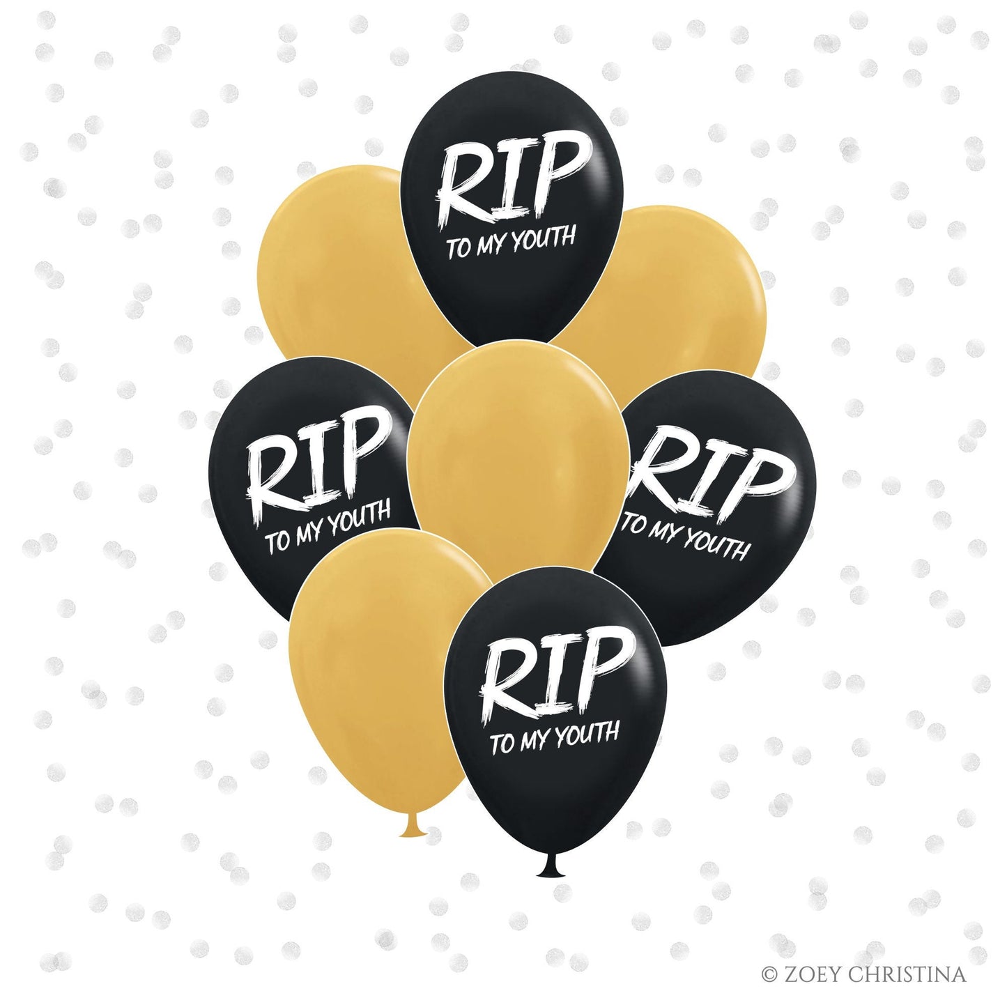 Multi Pack - Death to my 20s party decorations, Youth Twenties RIP Party, Black balloon bouquet, RIP to my youth Black balloon party for her