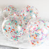 Sprinkle Confetti Balloons – 12" Clear Latex (Multi-Color)