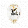 70 & Fabulous Confetti Balloons – 12" Gold or Rose Gold 70th Birthday Decor
