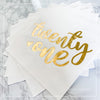 21st Birthday Napkins – White with Gold Foil “Twenty One” | 20-Pack