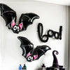 🍷 Spooky Wine Bottle Foil Balloon – “Happy Halloween” | Approx. 35”