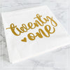 21st Birthday Napkins – White with Gold Foil “Twenty One” | 20-Pack