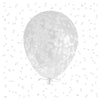 White Confetti Balloons – 12" Clear Latex Balloons for Weddings & Elegant Events
