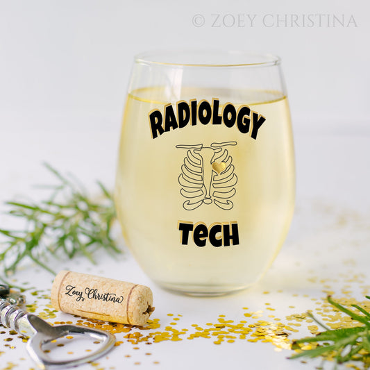 Radiology Tech Wine Glass, Rad Tech Week Gift